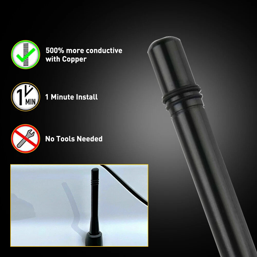 4" Aluminum Short Antenna for Universal Fit Car Vehicle