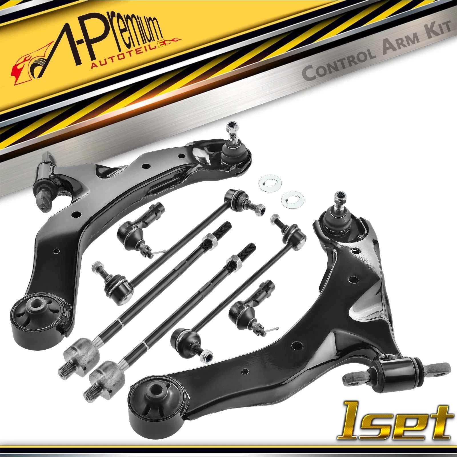 8x Front Control Arm, Sway Bar Link & Tie Rod Assembly for Kia Spectra5 (2004–2009)