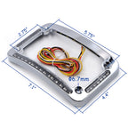 Dual LED Curved Motorcycle License Plate Frame - Chrome Finish