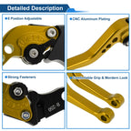 Adjustable Short Brake Clutch Lever for Honda Fury/VTX1300CX (2009–2018) Gold Tone