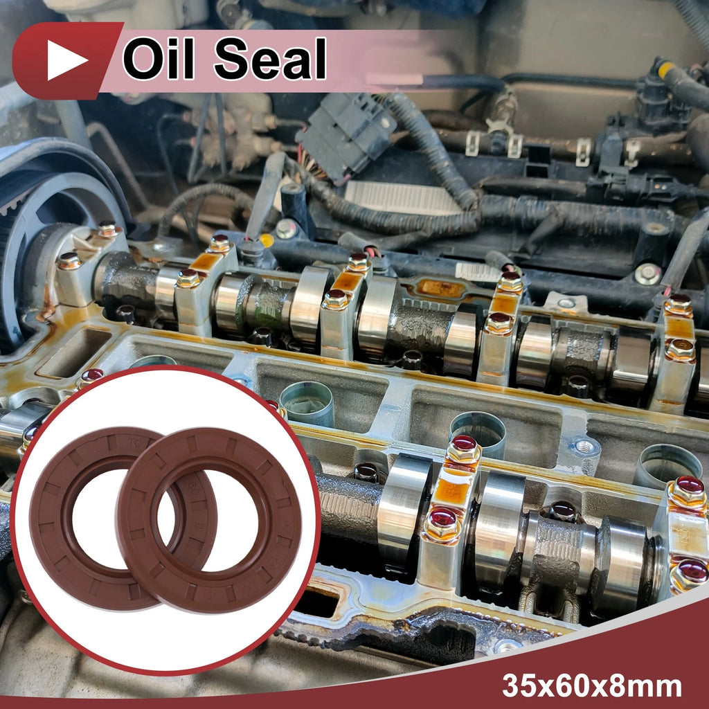 Set of 2 Oil Seal Rotary Shaft Seal FKM Rubber 35x60x8mm