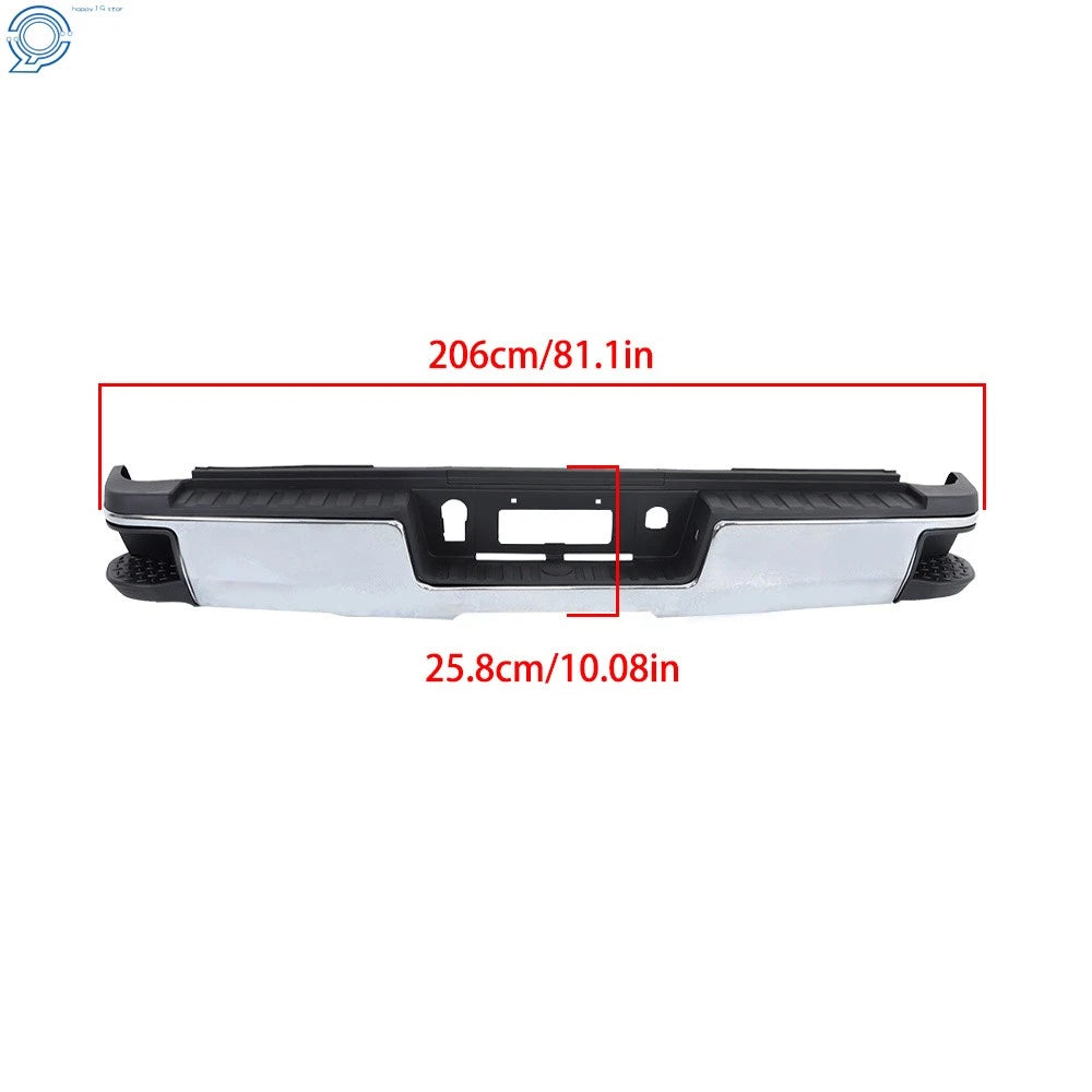 Rear Bumper Assembly for Silverado Sierra 2500 3500HD (2015–2019) Chrome Steel