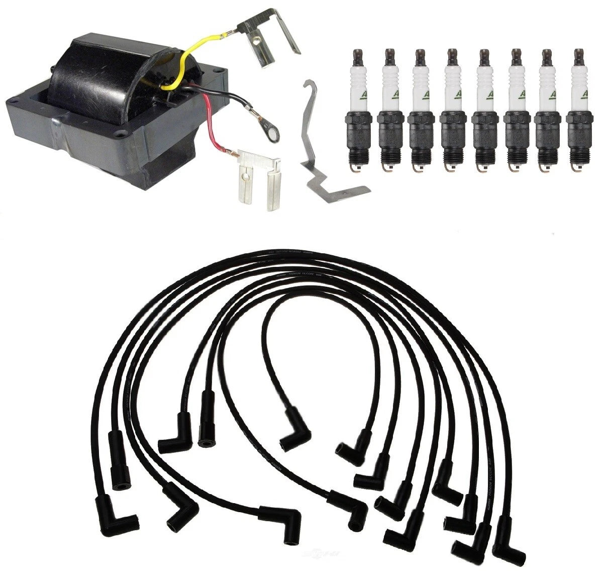 Ignition Wires & 8 Spark Plugs Kit for Buick Chevy GMC Oldsmobile (ACDelco)