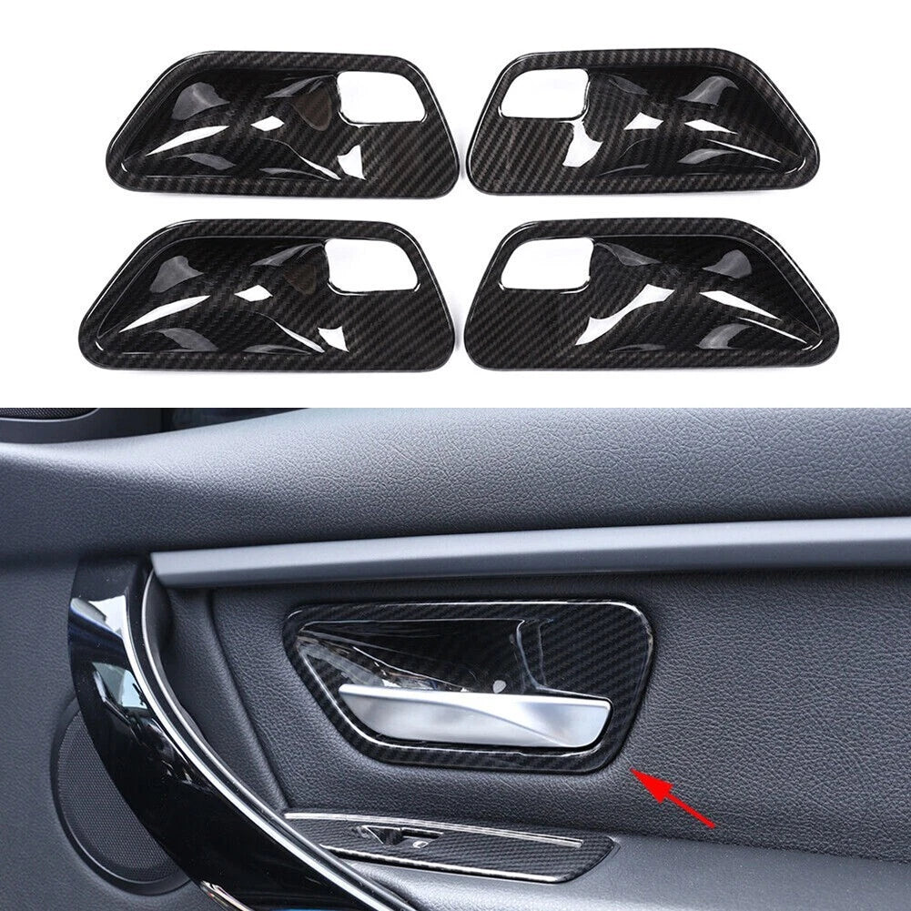 Carbon Fiber Texture Door Handle Bowl Cover for BMW 3 Series F30 (2012–2019)