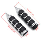 Chrome Rubber 7/8" Spike Handlebar Grip for Suzuki GSXR 600 750 1000 (2001–2023)