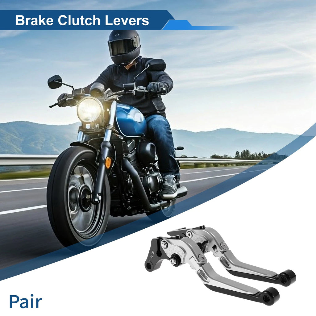 Adjustable Short Brake Clutch Levers for Suzuki GSXR150 (2017–2020) Silver Black