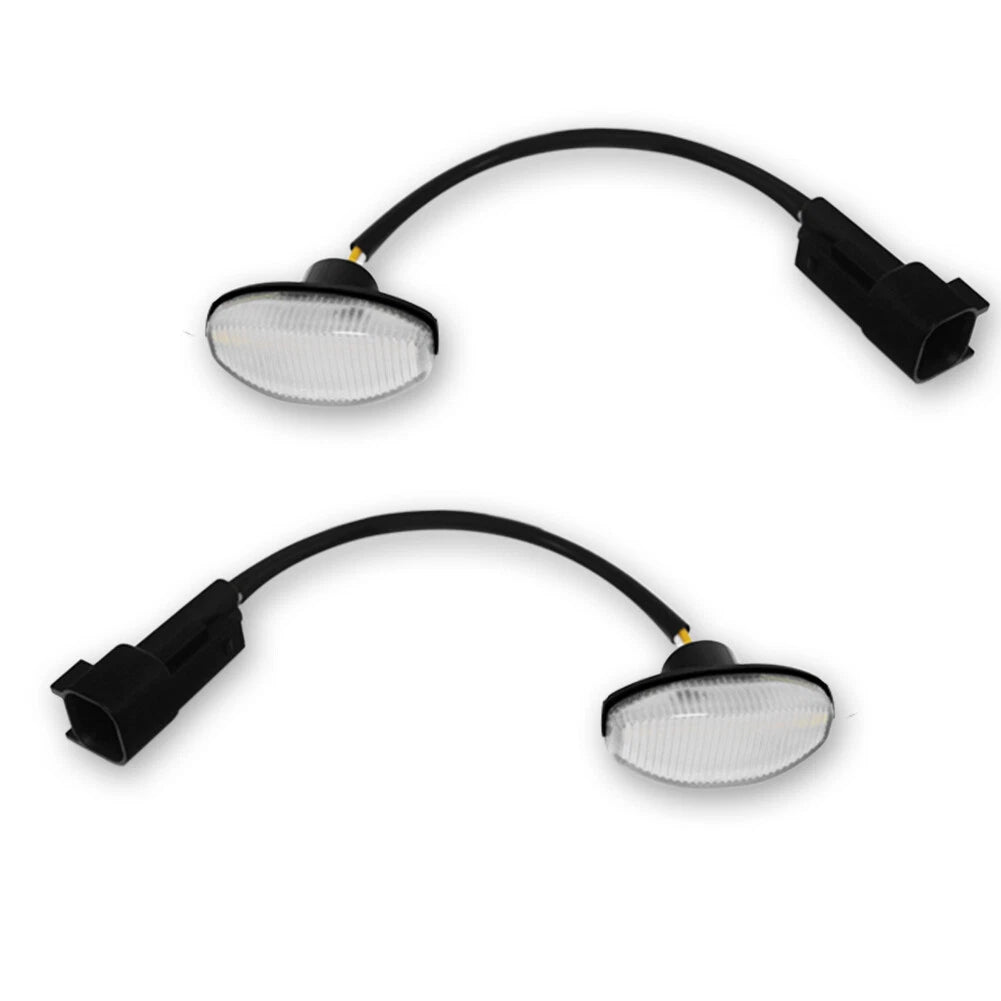 2pc Clear Lens Bright White LED Front Side Marker Lights for Ford Raptor (2010–2014)