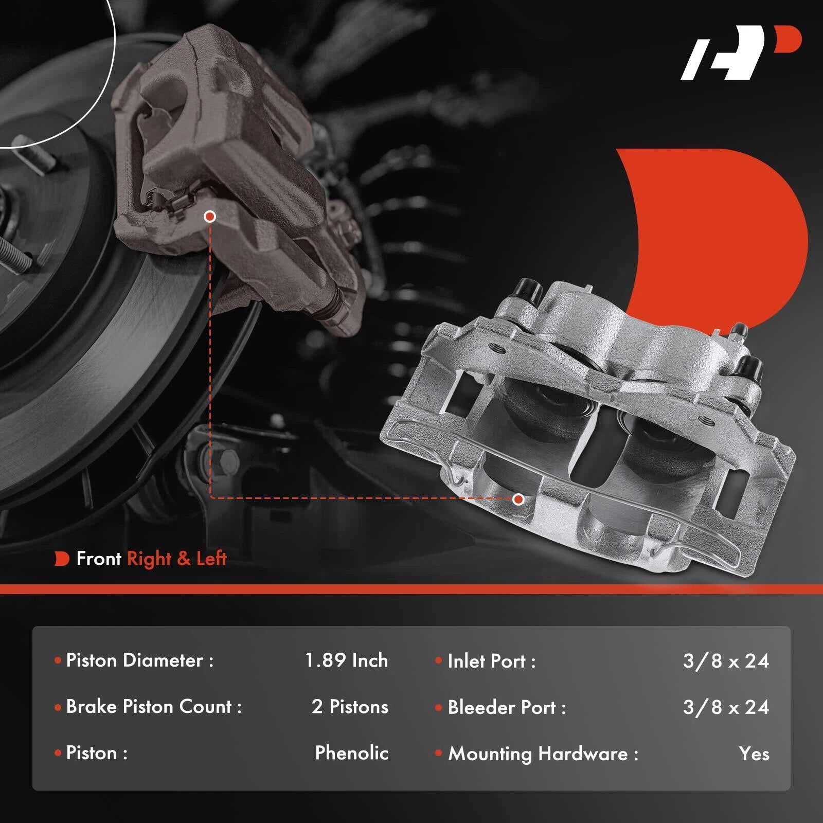 2X Front Brake Calipers with Bracket for Jeep Grand Cherokee (1999-2002)