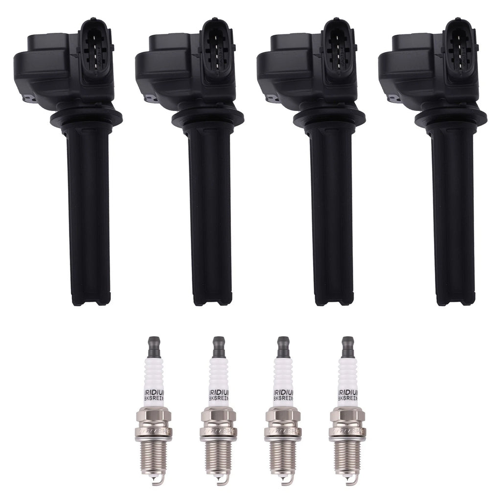 Set of 4 Ignition Coils & 4 Iridium Spark Plugs for Saab 9-3 (2004–2011) 12787707