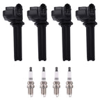 Set of 4 Ignition Coils & 4 Iridium Spark Plugs for Saab 9-3 (2004–2011) 12787707