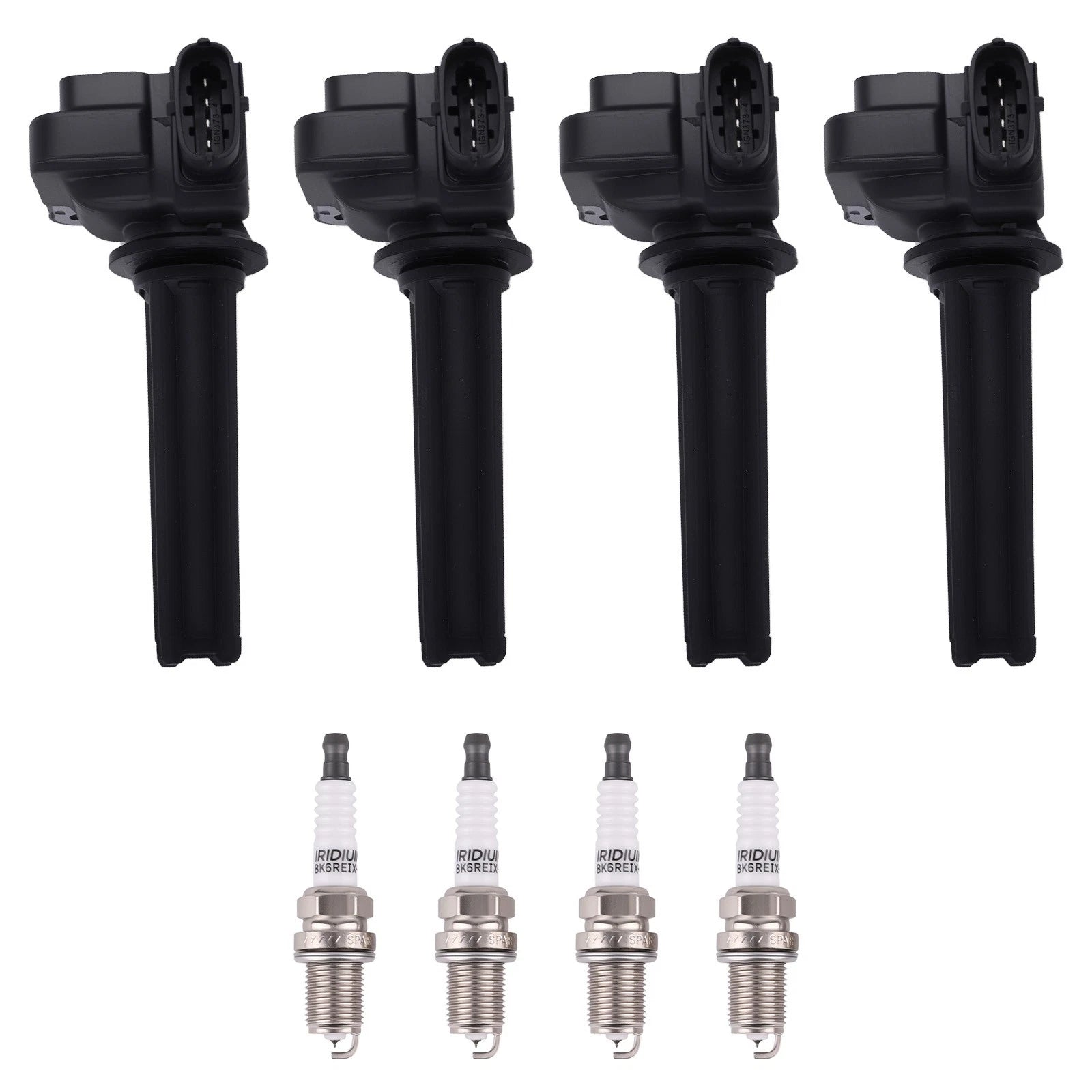 Set of 4 Ignition Coils & 4 Iridium Spark Plugs for Saab 9-3 (2004–2011) 12787707