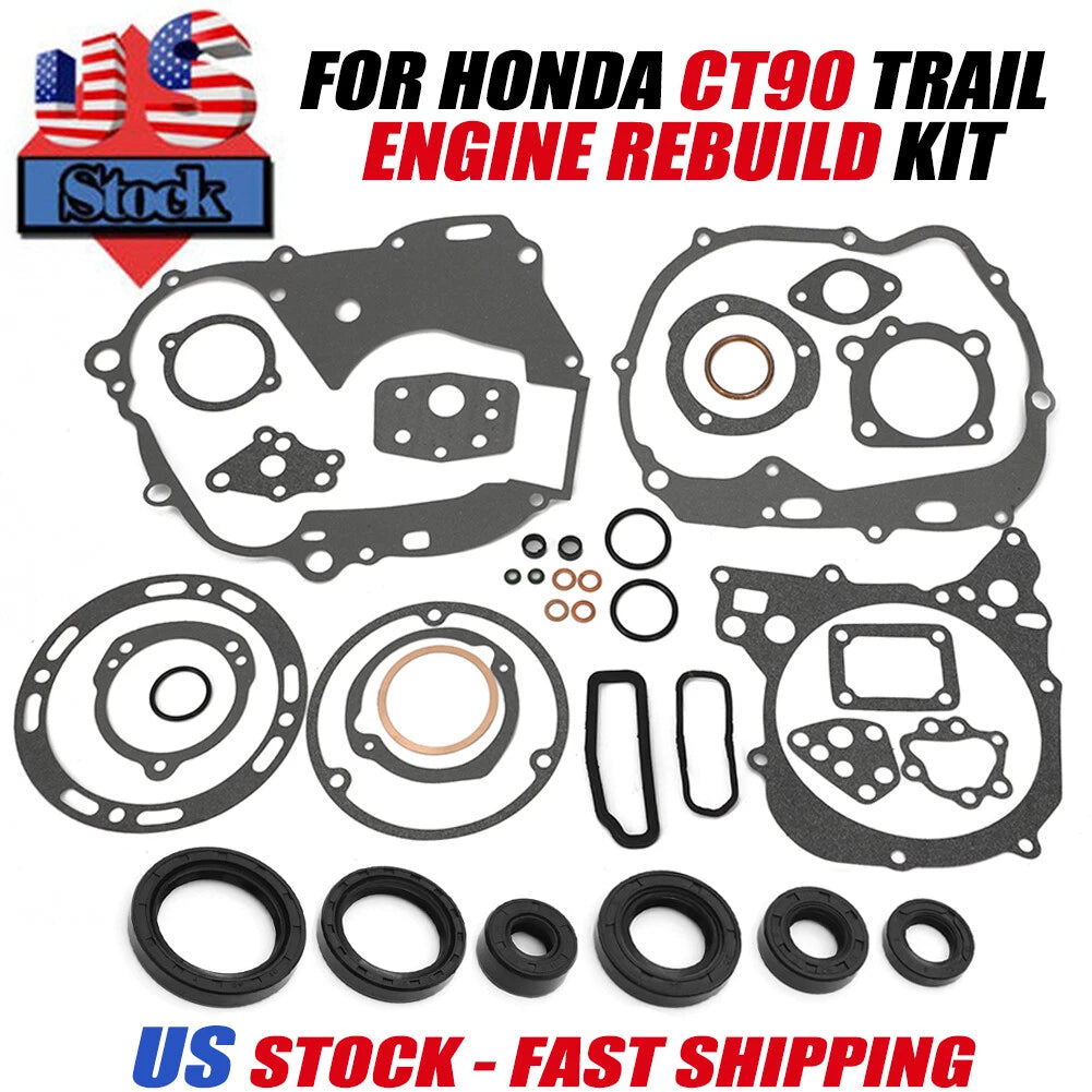 Complete Engine Rebuild Kit Gasket & Oil Seal for Honda CT90 Trail 90 (1966–1979)