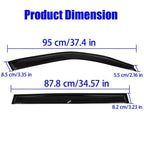 Set of 4 Smoke Window Visors for Toyota Highlander (2001–2007)