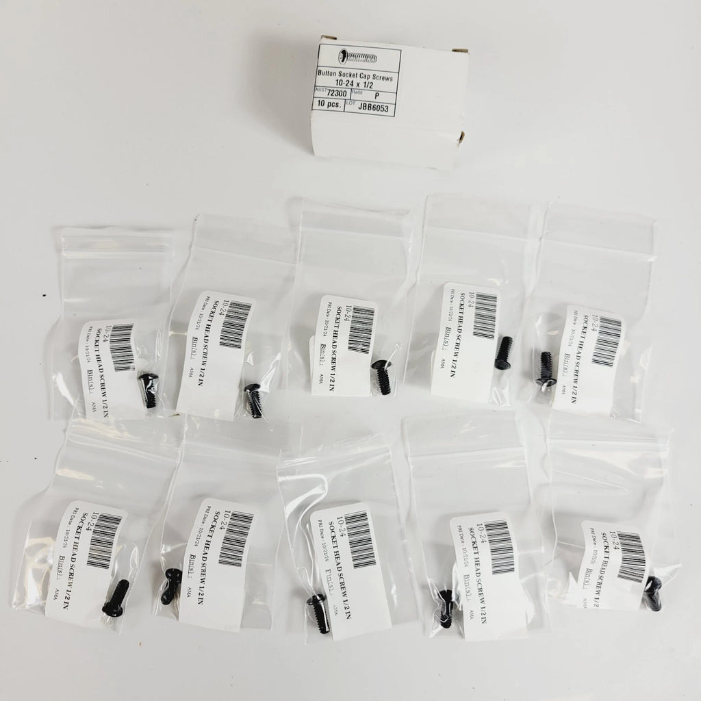 10-Pack Button Head Socket Cap Screws 10-24 x 1/2" Black