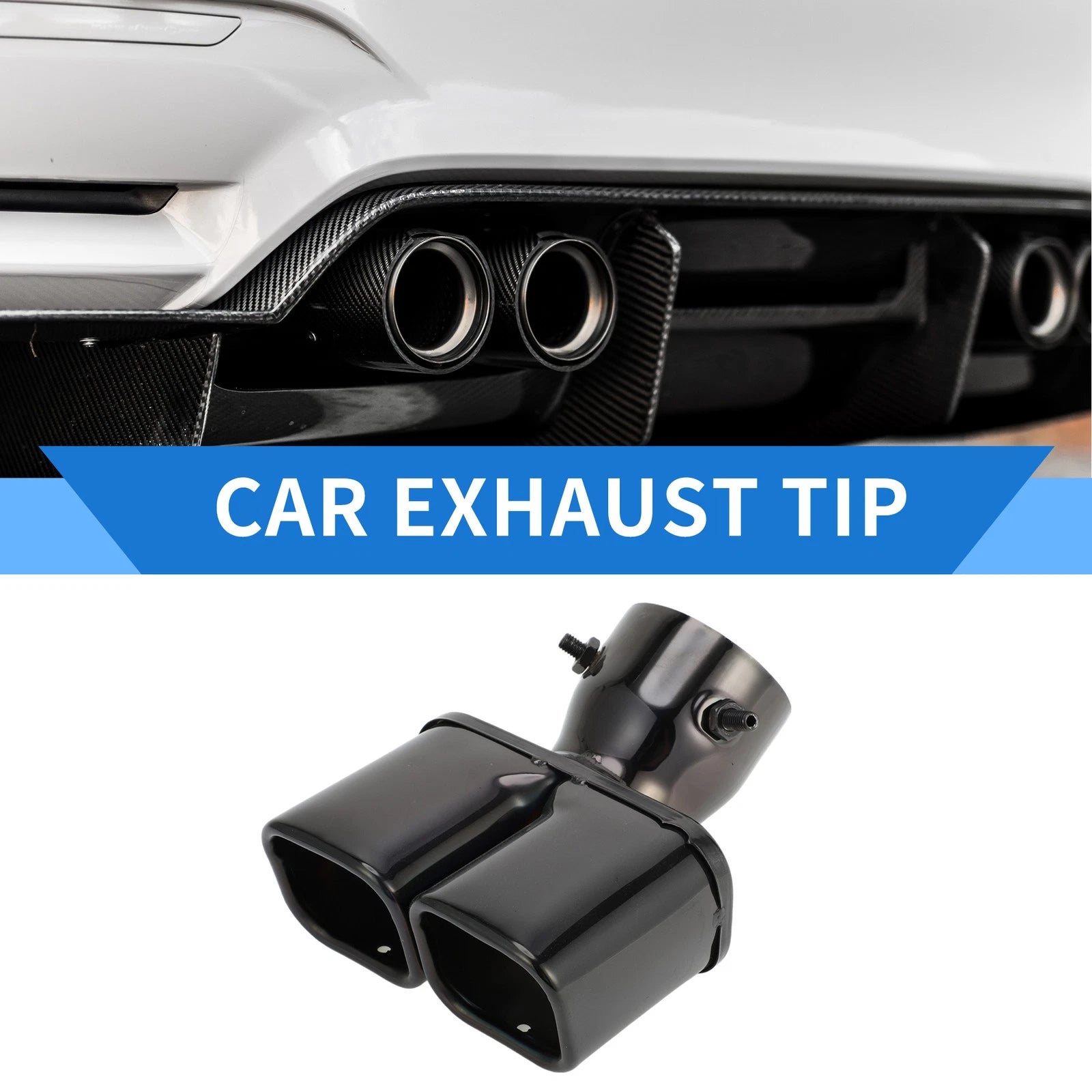 Dual Exhaust Tip for Toyota Land Cruiser Prado (Black)