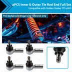 Set of 4 Inner & Outer Tie Rod Ends for Holden Rodeo TFS 4WD (1989–2003)