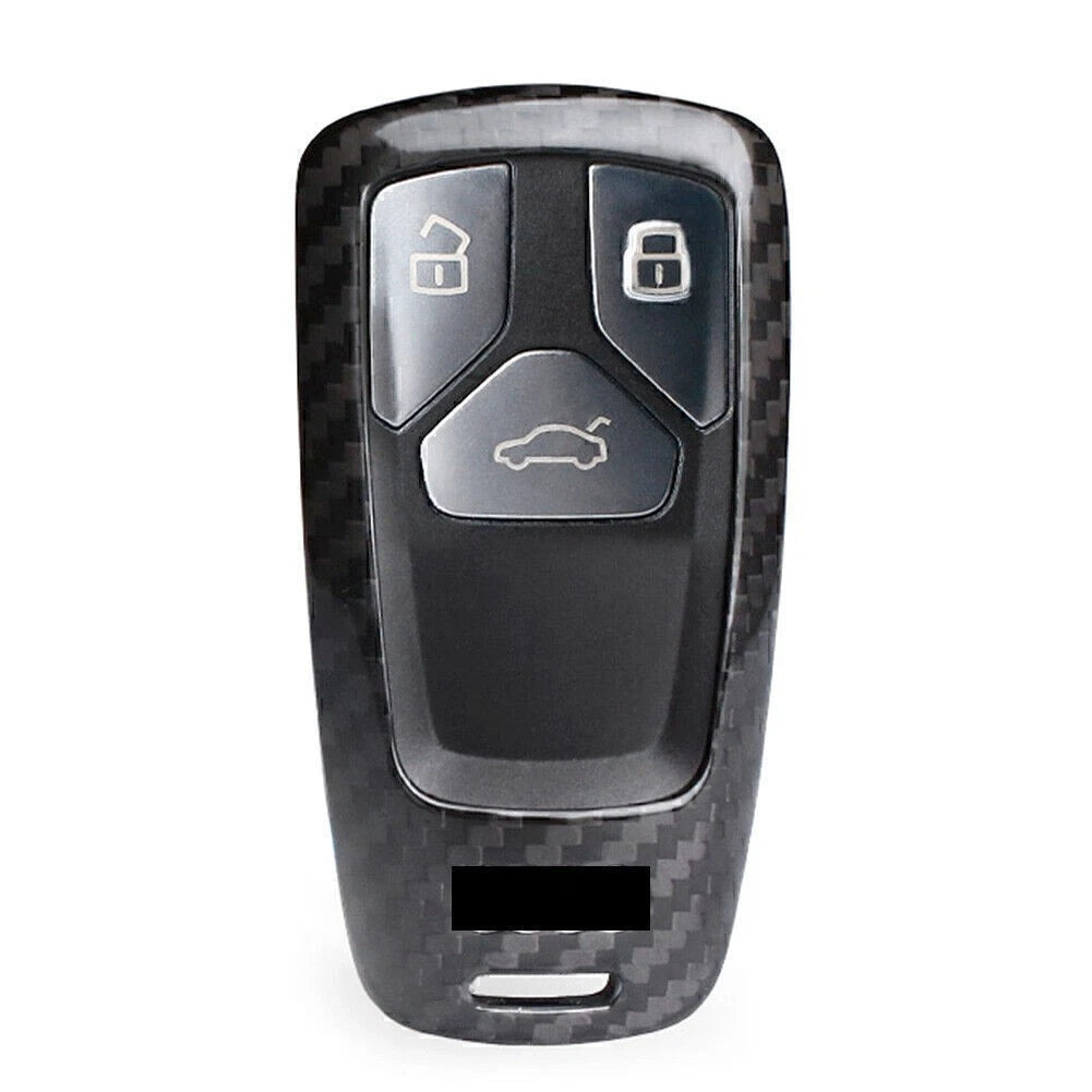 Remote Key Fob Cover Case for Audi A4 A5 TT Q7 (2016–2018) Carbon Fiber Black