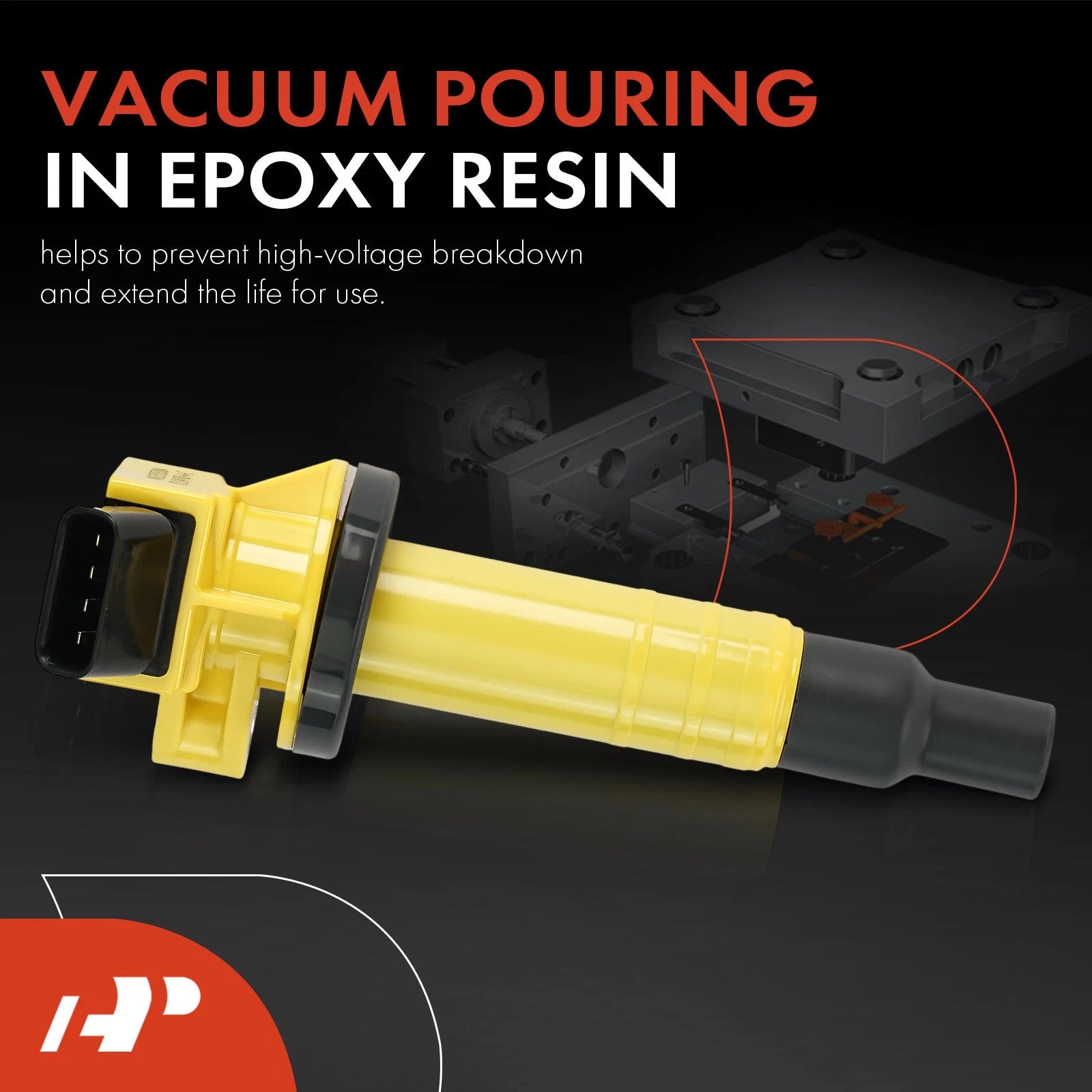 4x Yellow Ignition Coil for Toyota Corolla Matrix (2003-2008)