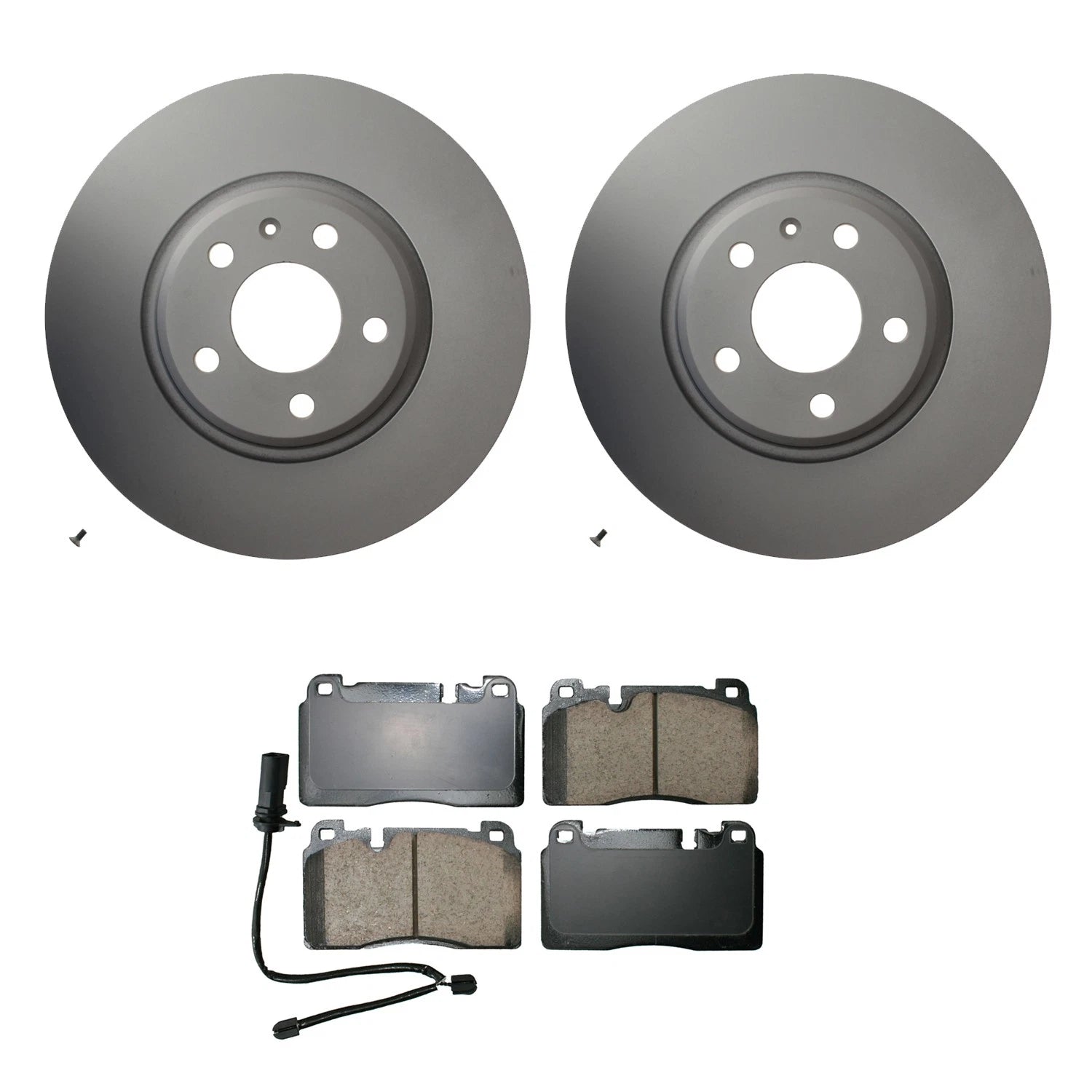 Hella Front Rotors & Akebono EURO Ceramic Brake Pads Kit for Audi Q5 (2013)