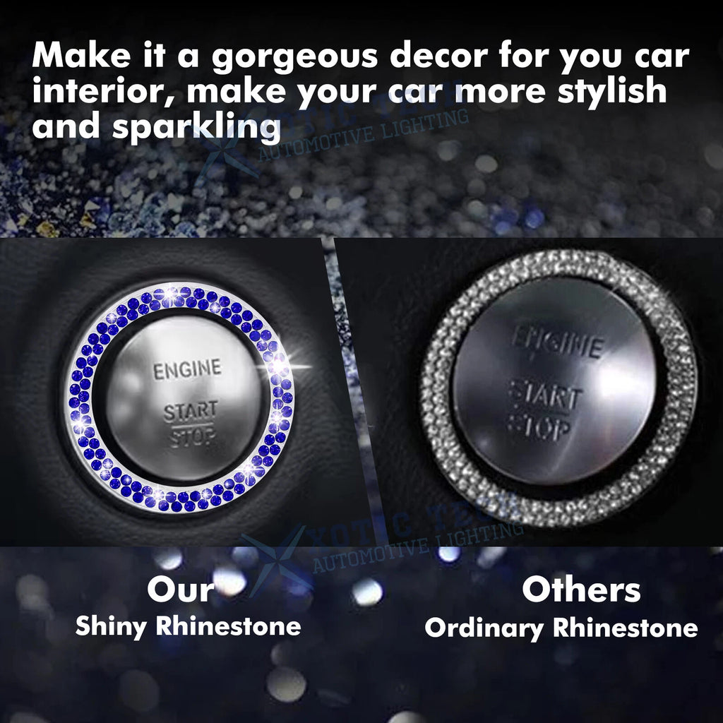 Bling Rhinestone Ignition Start Button Ring Emblem Sticker Cover for Universal (2021-2026)