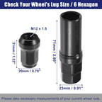 Set of 12 M12x1.5 Wheel Hub Lug Nuts for Honda Chevy Nissan Black