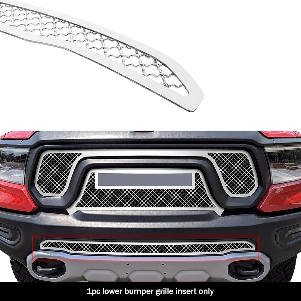 Stainless Chrome Mesh Grille Insert for Ram 1500 Rebel/TRX (2021-2024)