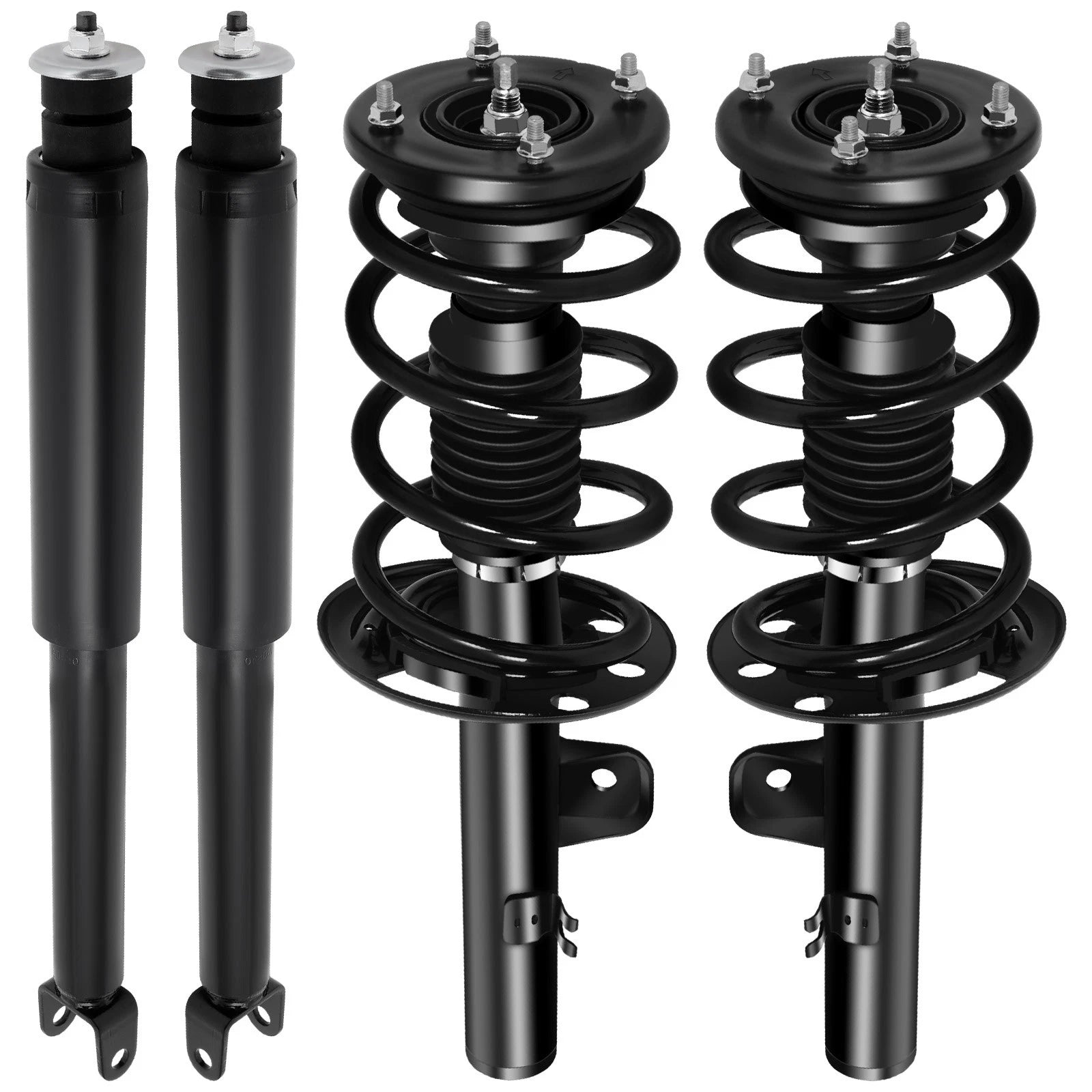 2 Complete Struts Springs & Mounts + 2 Rear Shocks for Ford Taurus (2010–2011)
