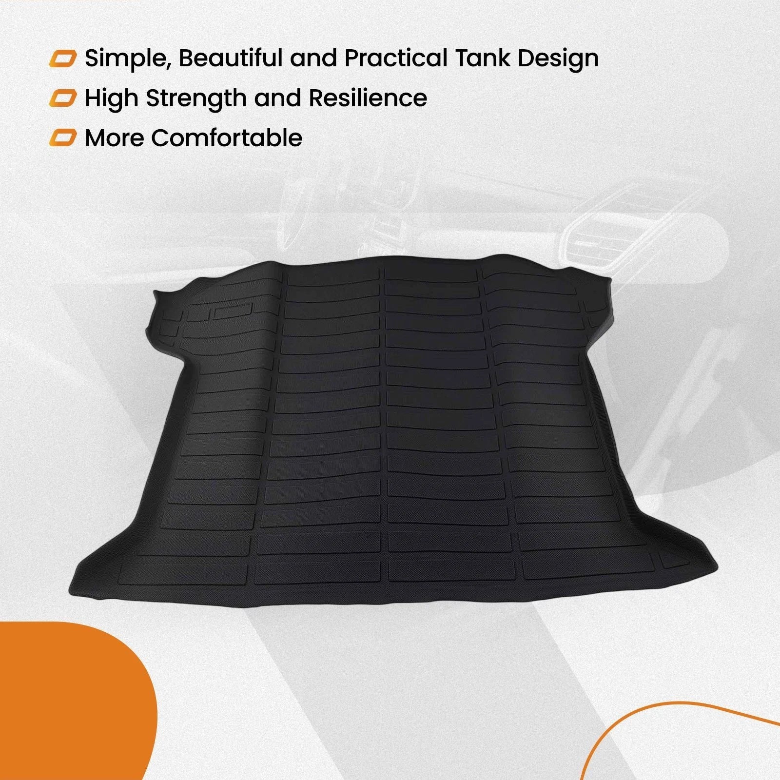 Waterproof Trunk Bed Mat for Cadillac XT5 (2017–2025) TPE Cargo Mat Black
