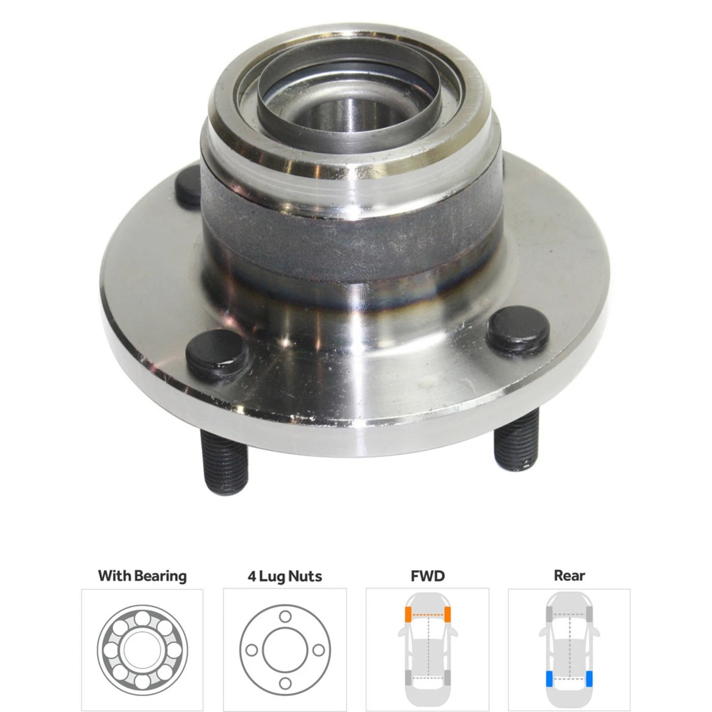 Wheel Hubs for Ford Focus (2000–2007) Rear Left Right with Bearing