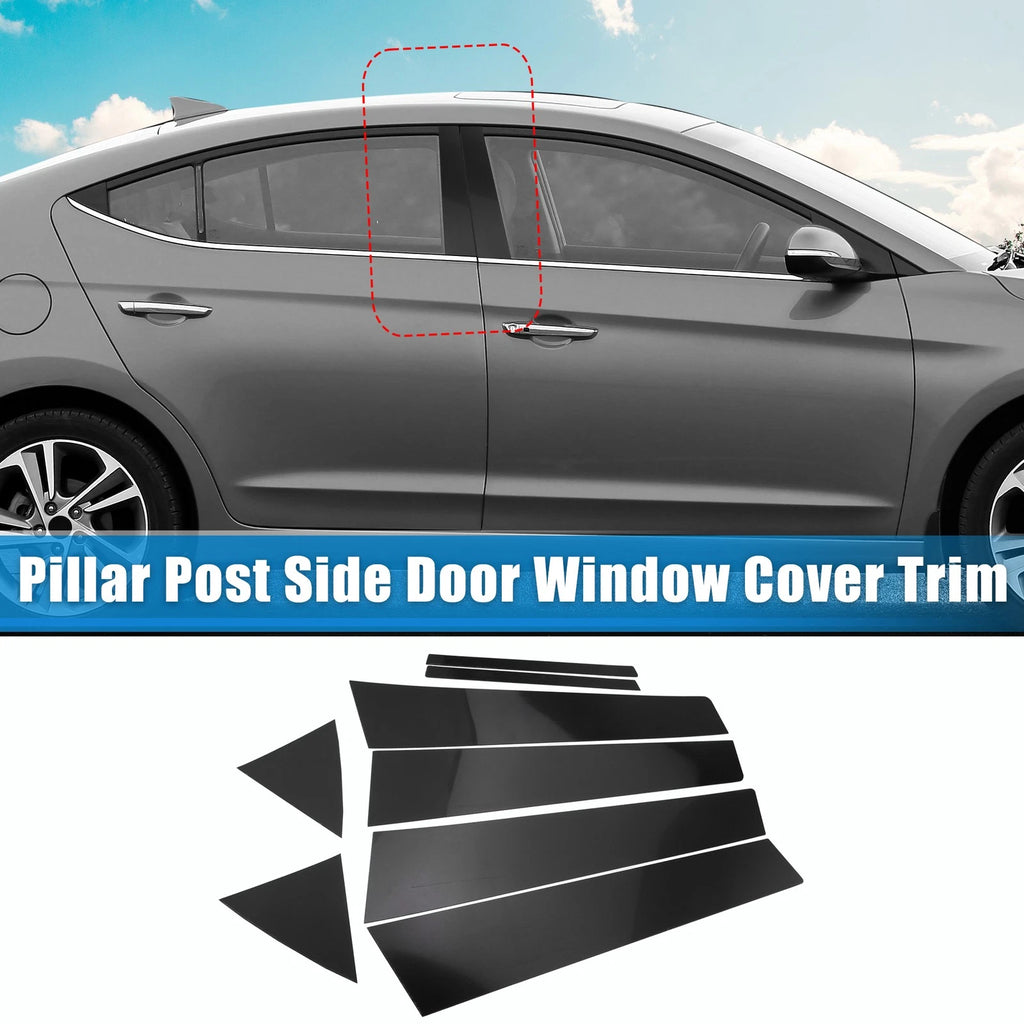 8pcs Pillar Post Side Door Window Cover for Hyundai Elantra (2017–2020)