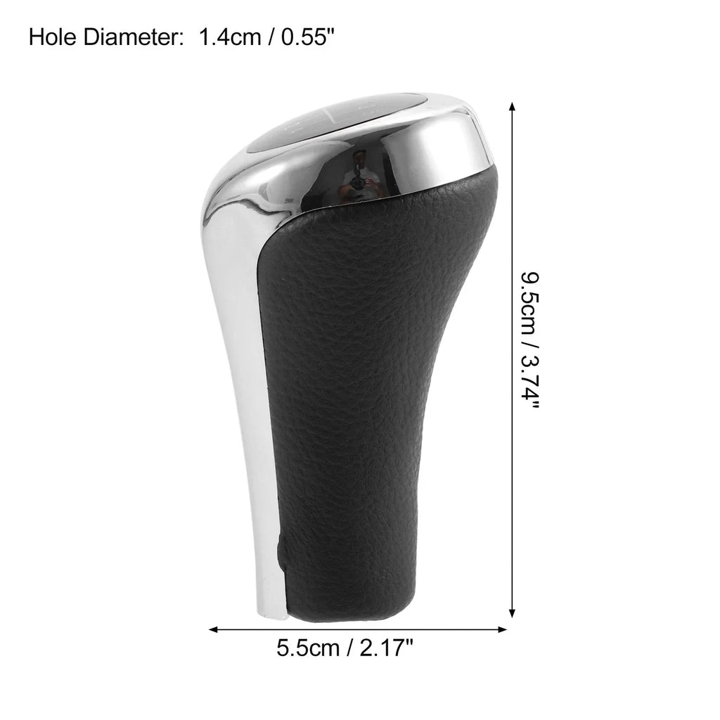 5 Speed Manual Shift Knob Head for BMW X1 E84 Faux Leather Black Silver Tone