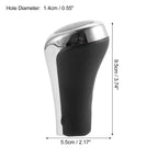 5 Speed Manual Shift Knob Head for BMW X1 E84 Faux Leather Black Silver Tone
