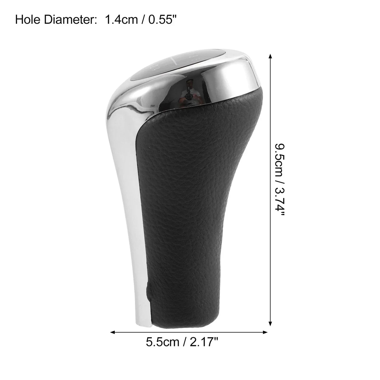 5 Speed Manual Shift Knob Head for BMW X1 E84 Faux Leather Black Silver Tone