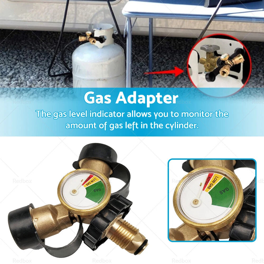 LPG POL Dual Outlet Adapter Y Configuration for Gas Level Gauge