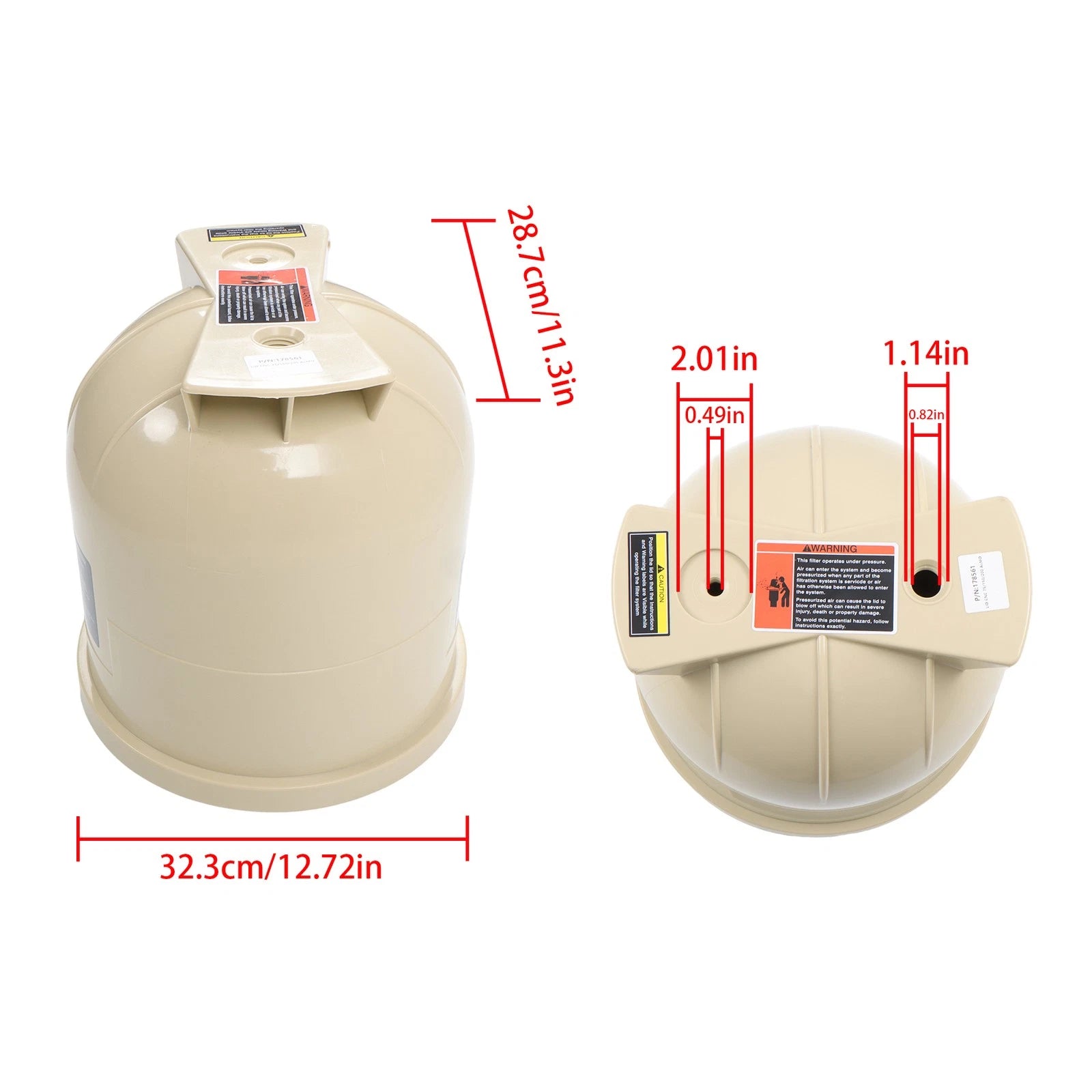 Pool Cartridge Filter Lid for Pentair Clean & Clear (178561)