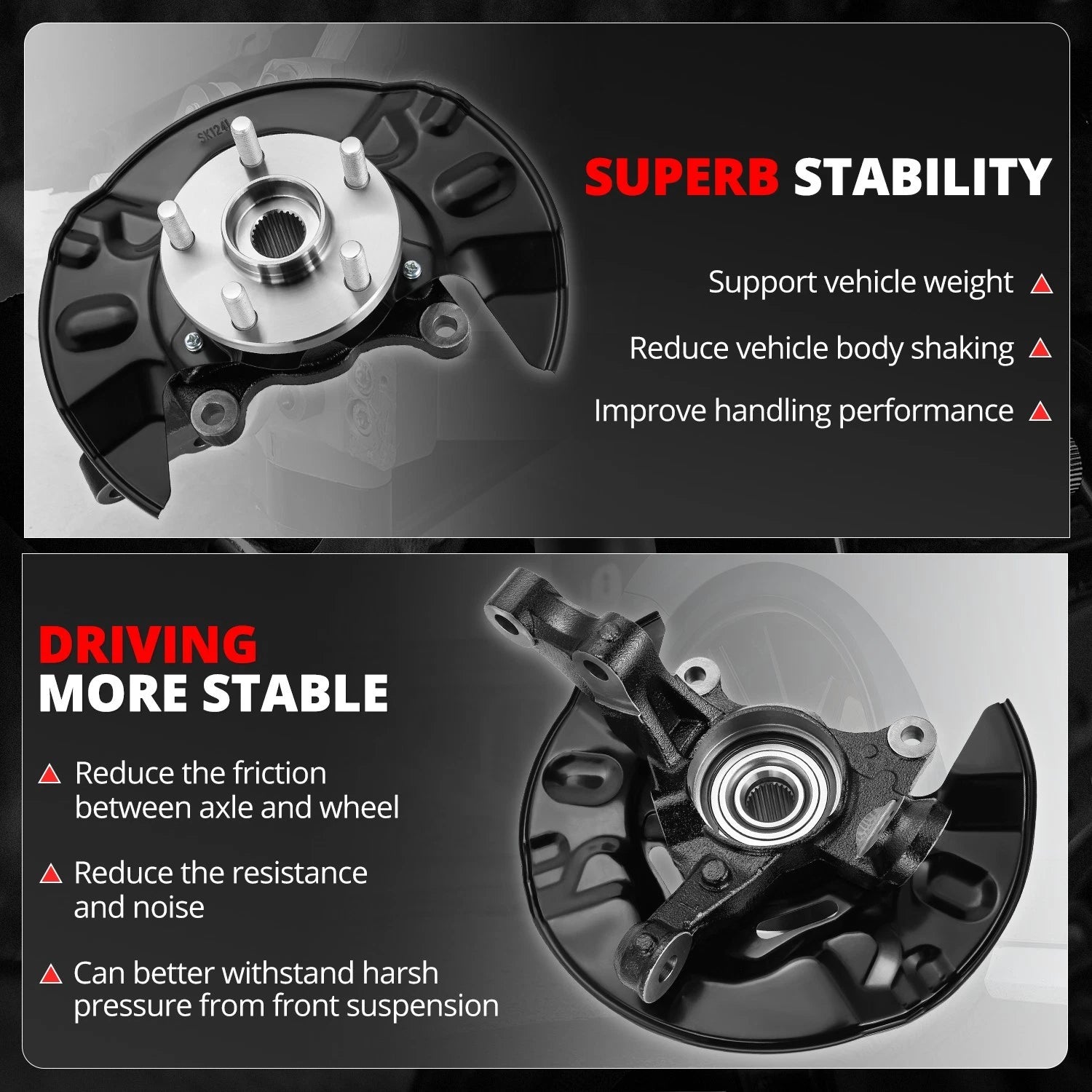 Front Left Driver Loaded Wheel Bearing Knuckle Assembly for Toyota Corolla (2003–2008)