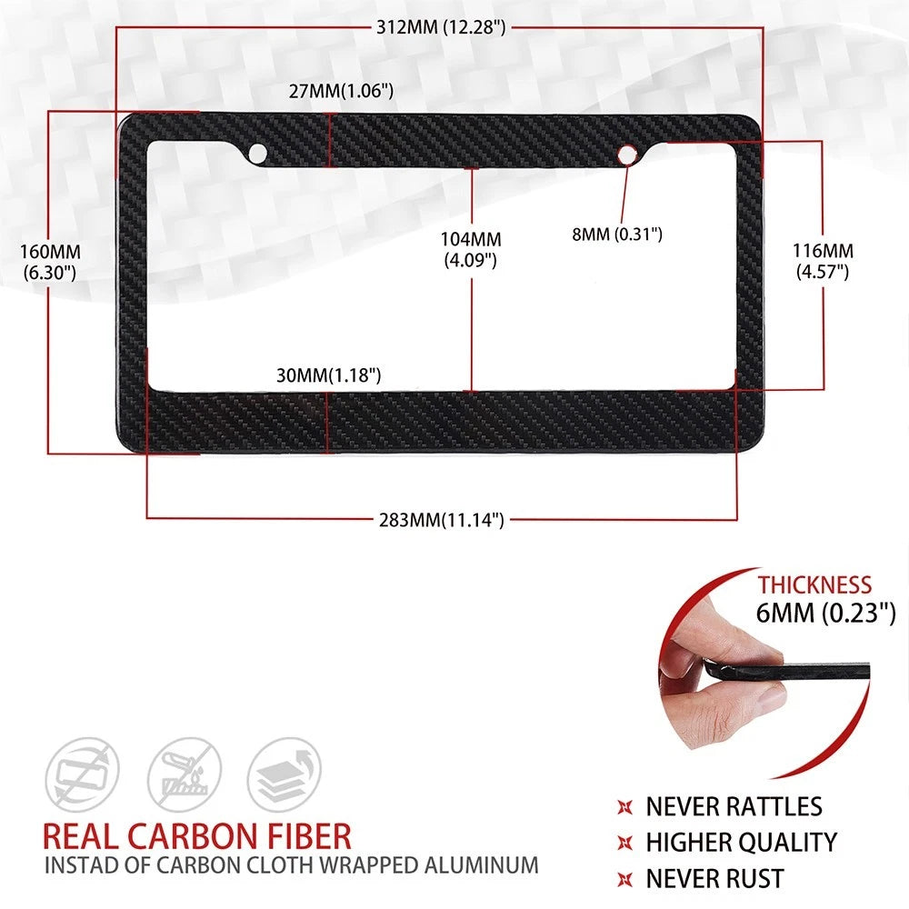 Carbon Fiber License Plate Frame for