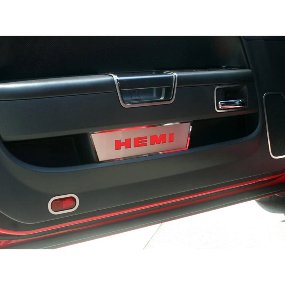 Door Badges Replacement with HEMI Orange Inlay for 2008–2014 Dodge Challenger