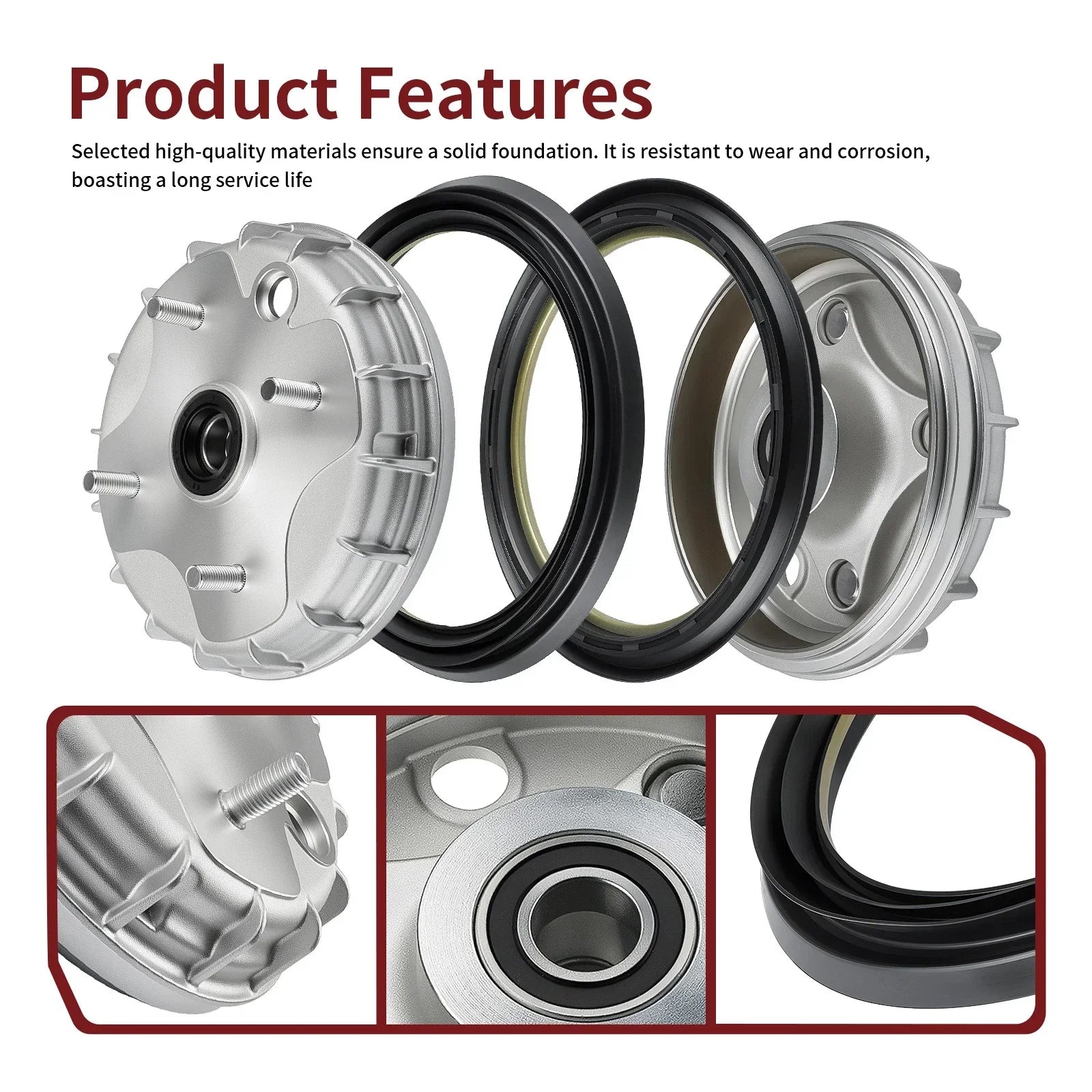 Front Brake Drum Hub & Seal 2 x for Honda Rancher 350 (2000–2006)