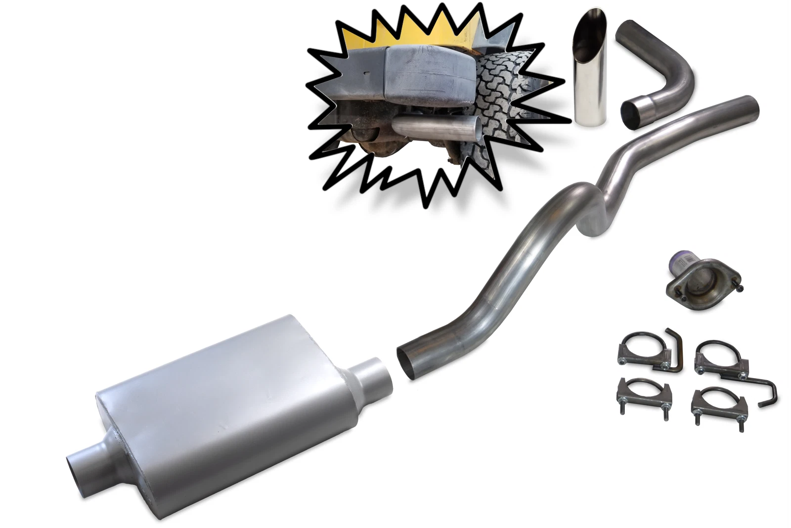 2.5" Aluminized Exhaust Kit for Jeep Wrangler TJ (1997–2000)