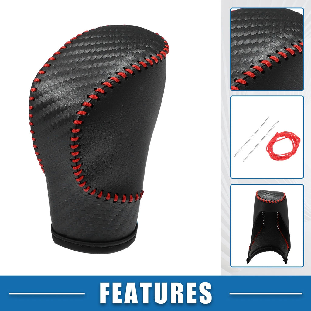 Gear Shift Lever Cover Knob Trim for Honda Civic (2020–2022) Red Stitches