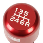 J2 Universal Aluminum Shift Knob for Cars (Red, Thread Adapters)