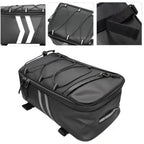 8L Tail Bag for Motorcycle PU Leather Waterproof Large Capacity Storage Bag