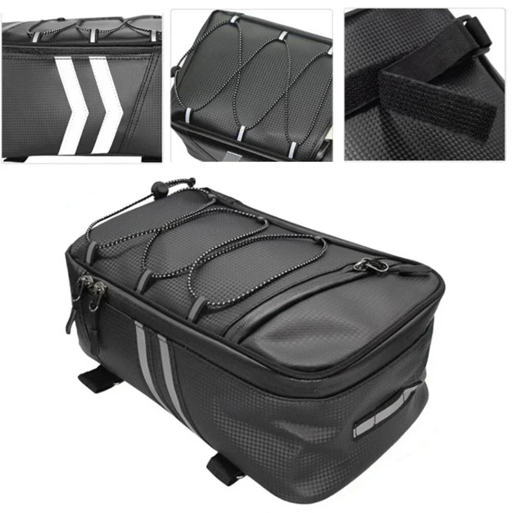 8L Tail Bag for Motorcycle PU Leather Waterproof Large Capacity Storage Bag