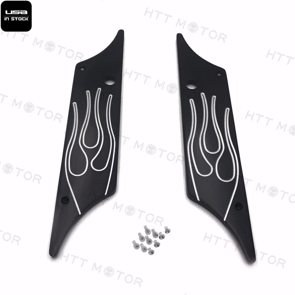 CNC Billet Aluminum Saddlebag Latch Cover Flame for Harley Touring (1993–2013)