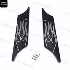 CNC Billet Aluminum Saddlebag Latch Cover Flame for Harley Touring (1993–2013)