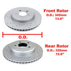 Front Rotors Discs and Brake Pads for Chrysler 300 AWD (2005-2010)