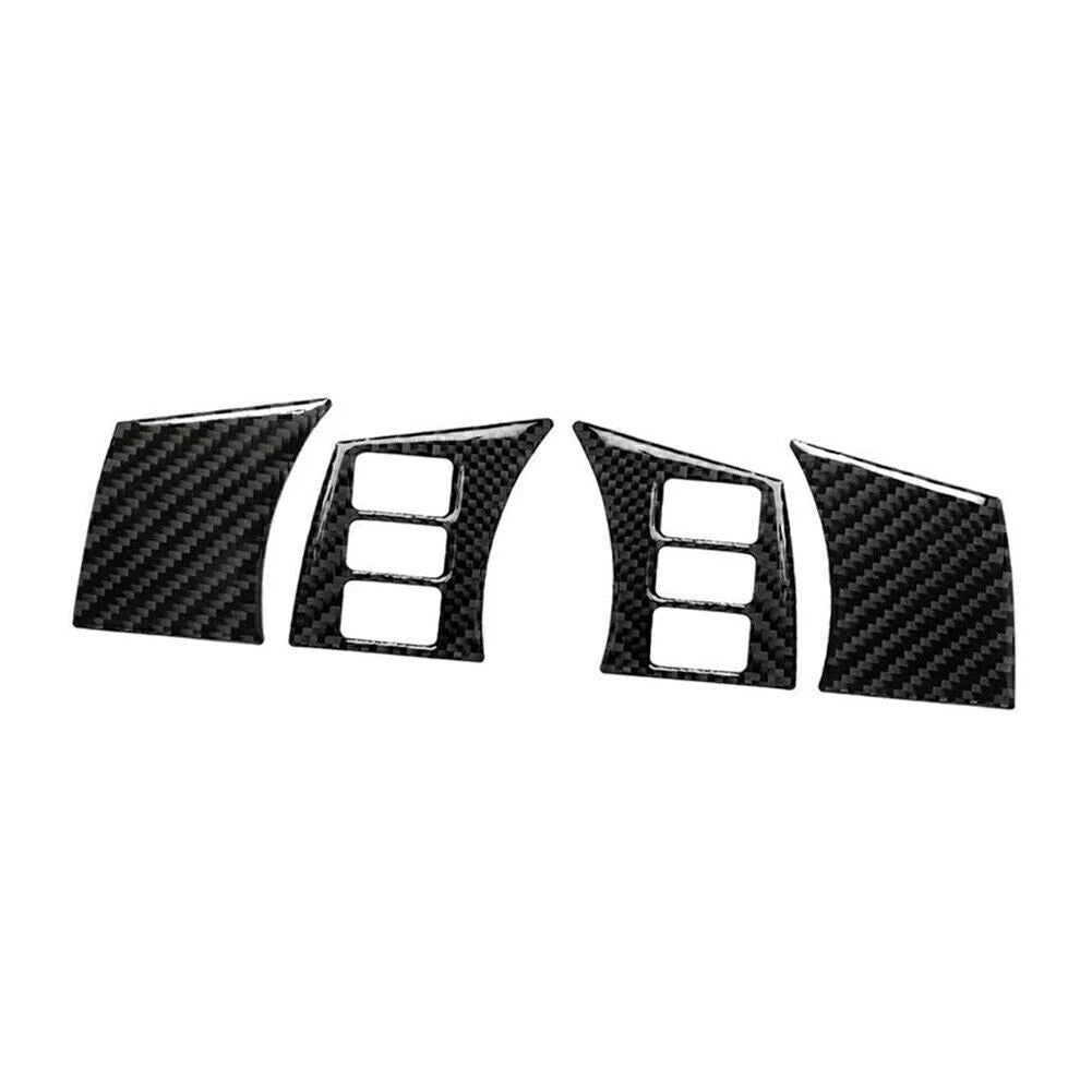 4Pcs Carbon Fiber Interior Steering Wheel Panel Cover for Nissan 350Z (2006–2009)