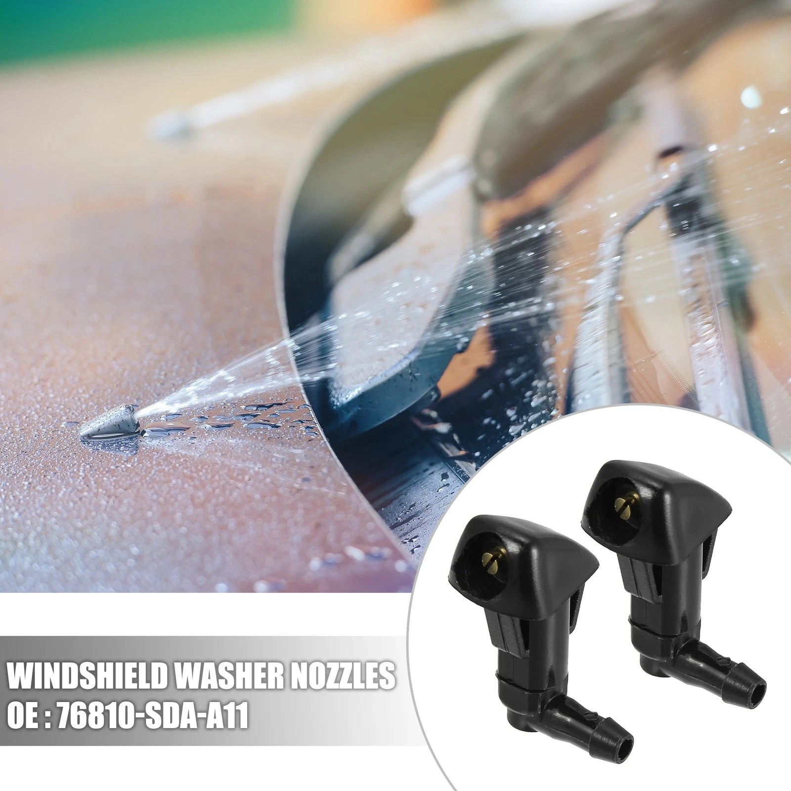 2X Windshield Washer Nozzle Hose Kit for Honda Accord (76810-SDA-A11)