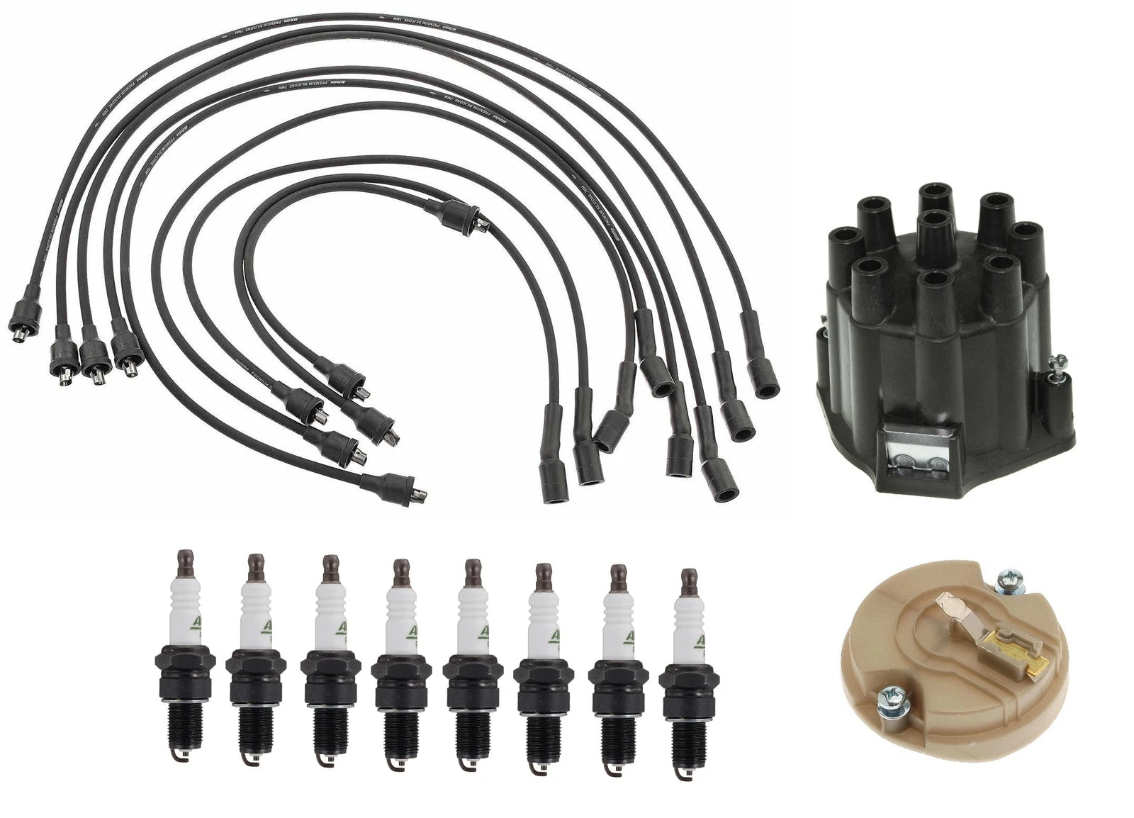 ACDelco Ignition Kit for Chevy GMC V8 (Distributor Rotor Cap Wire Spark Plugs)